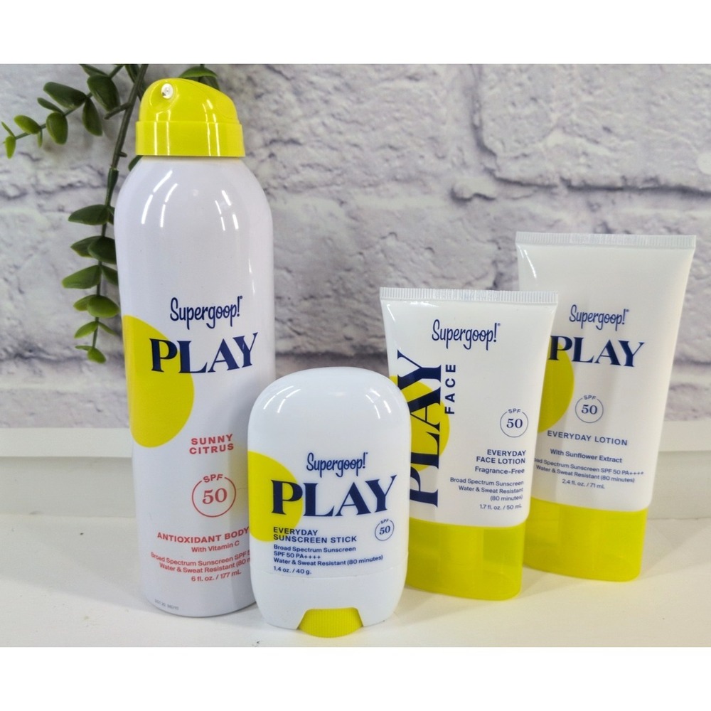 NEW LOT 4⭐️Supergoop PLAY Everyday Lotion SPF 50 Sunscreen Stick Face Mist EXP29